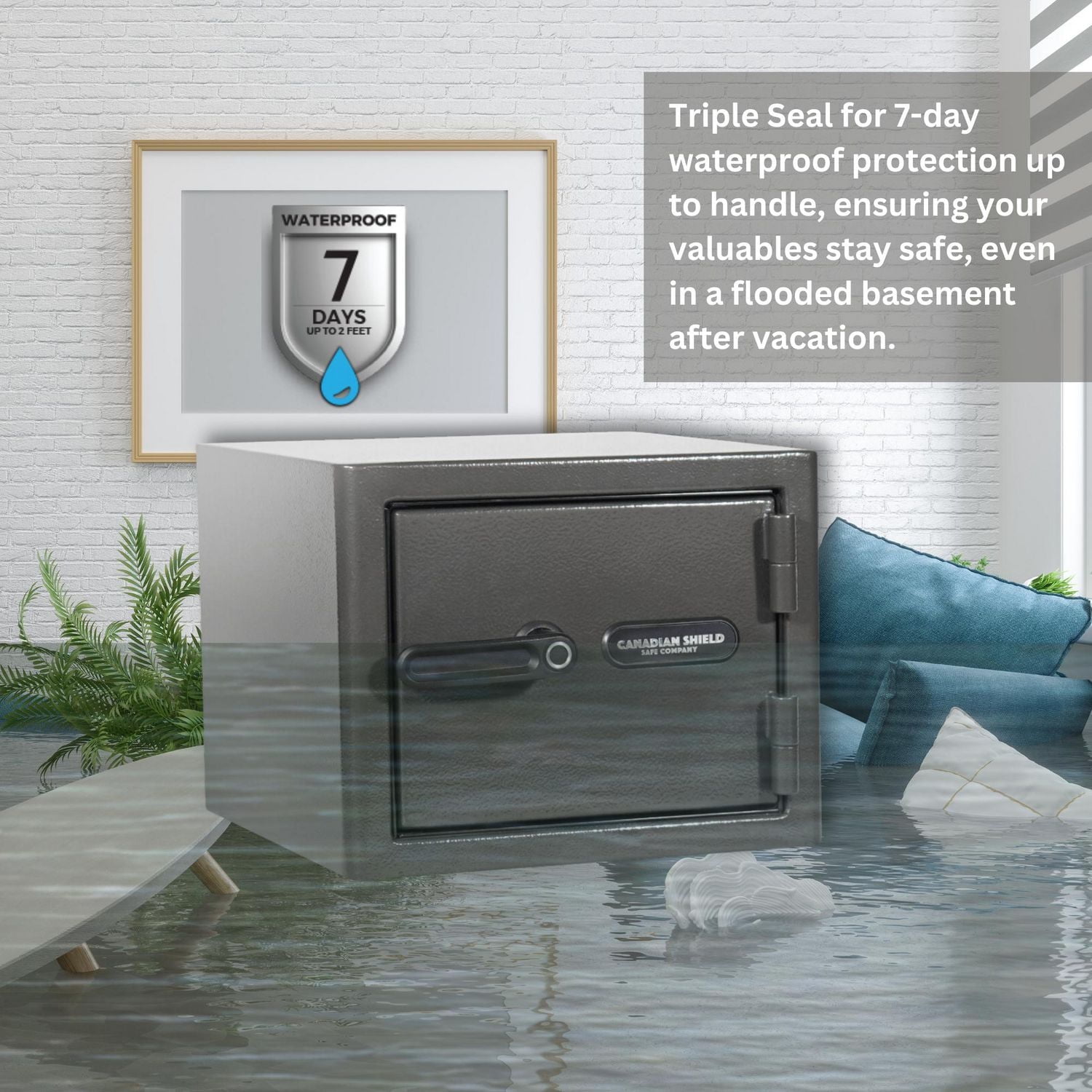 Diamond Series 11.5" Tall Home & Office Safe With Biometric Lock & Triple Seal Protection [.75 CU. FT.]