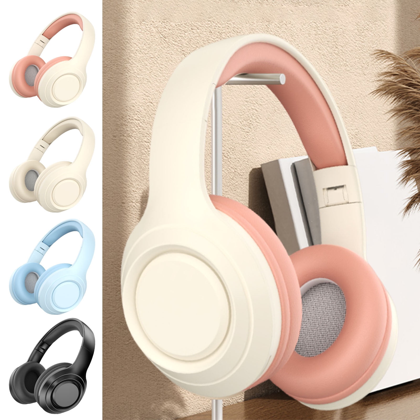 Wireless Bluetooth Over Ear Headphones Up to 28H Battery Life Headset with Microphone Gym Overhead Headphones Compatible with iOS & Android Mobile Phones, Computers, Laptop,Pink