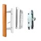 thumbnail image 1 of Juego De Manijas Para Puertas Corredizas De Vidrio Manija Interior Y Tirador Exterior De Madera De Roble Acabado Fundido A Presión Blanco燪? De Embutir 45 Chavetero Se Adapta A Espacio Entre Orificios, 1 of 1