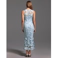 thumbnail image 3 of Vestido BELLA BARNETT azul sin mangas con flores bordadas y encaje, 3 of 5
