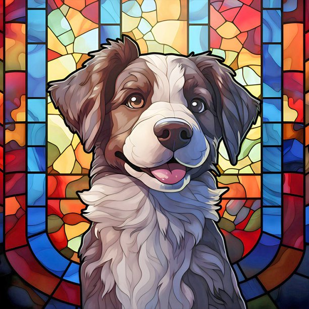 (B7444) Pintura Cristal Cachorro Diamante Serie Animal Resina 30*30CM