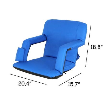 Wubio Blue Stadium Seats Chairs for Bleachers Waterproof  - 5 Reclining Positions