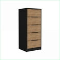 thumbnail image 7 of Dressers 5-Drawer with Metal Handles, Black Wengue/Pine Finish | Multicolor | Particle Board, 7 of 7