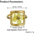 thumbnail image 6 of Handmade Dried Flower Statement Ring for Women Gold-Toned Stainless Steel Adjustable Pressed Blossom Forget-Me-Not Flowers Open Band Rings Wedding Holiday Jewelry, 6 of 11