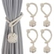 thumbnail image 4 of Cuerda de que hace punto Tiebacks decorativo cortina Holdback cuerda cortina Clip cortina hebil ventana Drapery Tie Backs Clips - 4PCS Beige 4 piezas beige Sunnimix hebillas de cortina amarres, 4 of 8