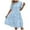 Blue, variant on HJYCHN Elegant Women's Mid Length Casual Dress with Lace Jacquard and V-Neck Out Design for Slim Fit Green L