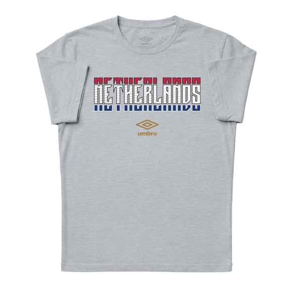 Umbro Men's Netherlands Stacked Soccer T Shirt (Grey Heather, S-XXXL)