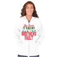 thumbnail image 3 of Funny Santa It Was My Brother's Fault Unisex Plus Size Zip Hoodie Brisco Brands 5X, 3 of 6