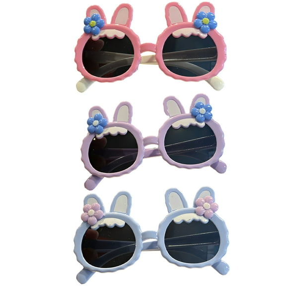 GJX 3Pcs Toddler Sunglasses,Soft Fit When Worn Toddler Girl Sunglasses,Scratch-Tough Lens Surface Kids Sunglasses,UV400 Protection,Style1