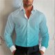thumbnail image 3 of Camisa de hombre con degradado de rayas 2024, camisa de manga larga con solapa, talla extragrande, diseño S-5XL, cómoda, suave, de alta calidad para hombre, 3 of 5