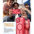 thumbnail image 3 of Funda Magnética para iPhone 15, Cubierta Mate Translúcida a Prueba de Golpes - Rojo, 3 of 7