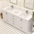thumbnail image 4 of Ayna Decors Maya 72 in White Double Sink Bathroom Vanity Set with White Quartz Countertop | 4 Soft Closing Doors | 6 Full Extention Soft Close Drawer | Brushed Nickel Hardware | AVM72WH3002, 4 of 10