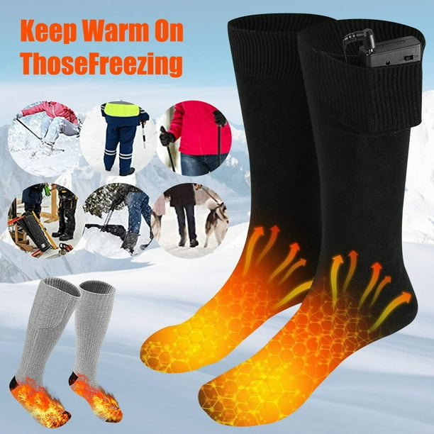 3 Paires Chaussettes de Ski Enfant 100%Coton Respirant Thermiques