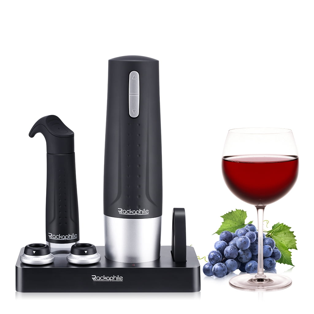 Rackaphile Electric Wine Bottle Opener Gift Set, Includes Rechargeable