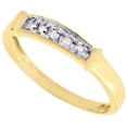 thumbnail image 6 of 10K Yellow Gold Diamond Mens Ladies Engagement Ring Wedding Band Trio Set .10 Ct, 6 of 9