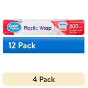 (4 pack) Great Value Plastic Wrap, 200 Sq ft