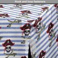 thumbnail image 4 of Pirates Dog Crate Cover, Hand Drawn Style Scary Jolly Roger on Horizontal Stripes Sea Legends Print, Easy to Use Pet Kennel Cover for Medium Large Dogs, 35" x 23" x 27", Multicolor, by Ambesonne, 4 of 6
