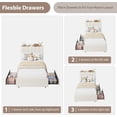 thumbnail image 7 of IdealHouse LED Twin Size Bed Frame with Storage Headboard, Boucle Upholstered Platform Bed for Girls, 2 Drawers & Bookcase, No Box Spring Needed, White, 7 of 7