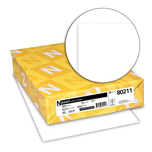 Neenah Exact Vellum Bristol, 67 lb, 8.5 x 11 Inches, 250 Sheets, White
