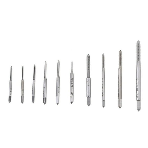 EASTIN 10pcs Mini Machine Hand Tap Set Thread Wire Tapping M1 to M3.5 Straight Fluted Hand Screw Hand Tool Kit Machine Tap Thread Wire Tapping