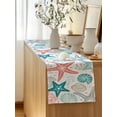 thumbnail image 5 of Table Runner 72 Inches Long for Kitchen Dining, Red Teal Starfish Coastal Dresser Scarf Farmhouse, Dining Table Decorations for Wedding/Parties, Summer Beach Nautical Coral Sea 14 x 72 In, 5 of 9