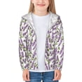 thumbnail image 3 of Kids Zip Up Hoodie for Boys Girls Toddler - Lavender Flowers Leaves Lightweight Long Sleeve 4T Boys Girl Clothes, Sun Protection Windproof Jackets Hoodie Sweatshirt, 3 of 7