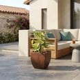 thumbnail image 3 of Ecobo 11.8’’ Tall Eco-Friendly Pot Square Planter - Capri Indoor/Outdoor Planter for Flowers & Plants - Contemporary All-Weather Design – Brown, 3 of 6