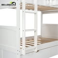 thumbnail image 5 of Bellemave White L-shaped Triple Bunk Bed with Drawers for Bedroom, Wood Twin Size Bunk Bed Frame for 3 with a Loft Bed attached, Two Drawers and Ladders, 5 of 9