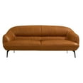 thumbnail image 1 of ACME Leonia Causeuse Rembourrée avec Accoudoirs Inclinés en Cuir Marron Cognac, 1 of 6