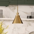 thumbnail image 2 of Evelyn&Zoe Industrial 8" Wide Brass Pendant, 2 of 7