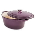 thumbnail image 2 of BergHOFF Neo 4pc Cast Iron Cookware Set, Grill Pan, Fry Pan & Oval Dutch Oven, Purple, 2 of 10
