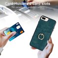 thumbnail image 5 of Fit for iPhone 7 / iPhone 8 / iPhone SE 2020 & 2022 Case with Card Pocket 360° Rotatable Ring Holder Kickstand, Shockproof Drop Resistant PU Leather Soft TPU Back Protective Phone Case, Blue, 5 of 8