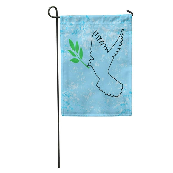 POGLIP Hope Dove Outline Olive Branch Peace Beauty Bird Black Garden Flag Decorative Flag House Banner 12x18 inch