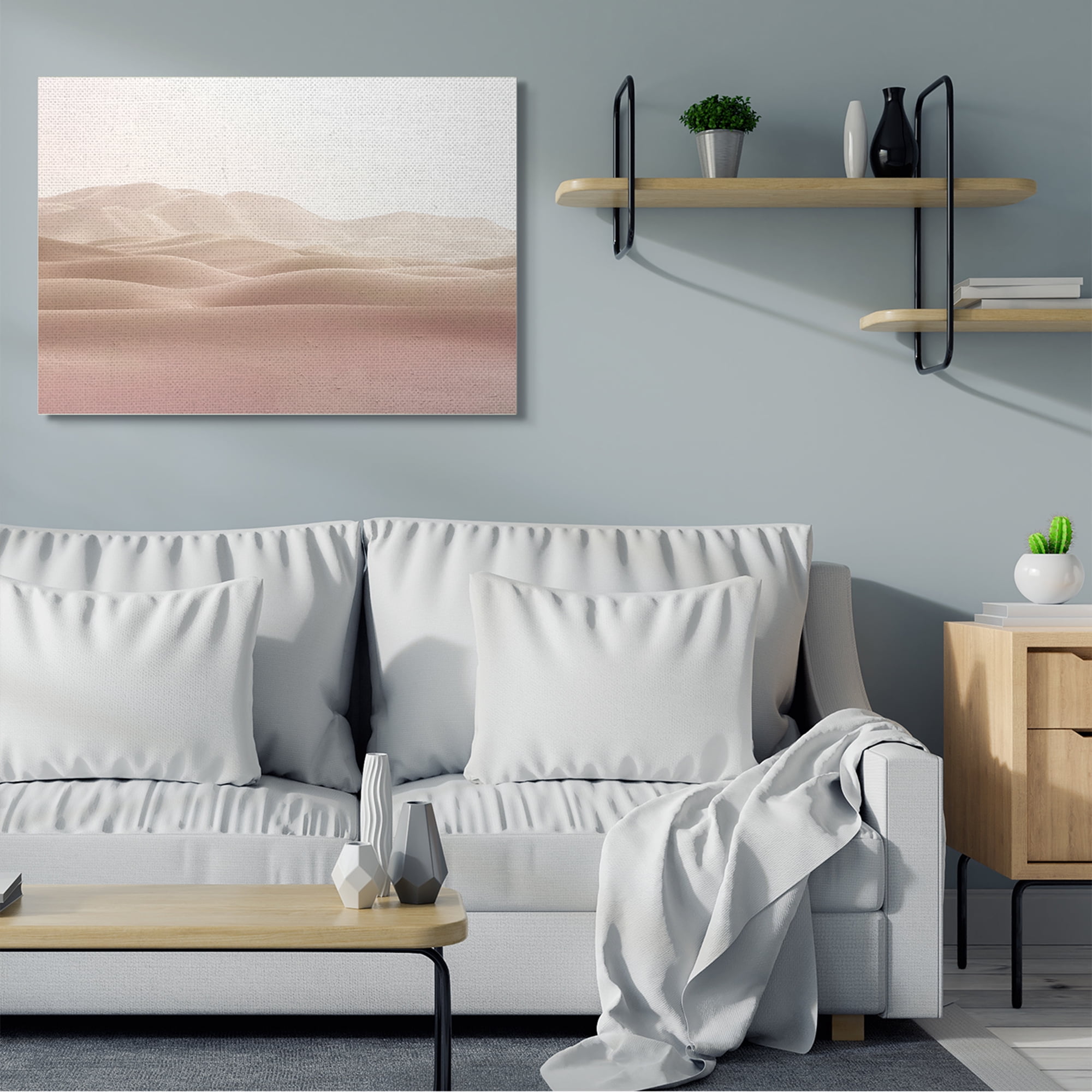 Stupell Industries Desert Sand Dunes Landscape Beige White Sky,36 x 48,Designed by Kim Allen
