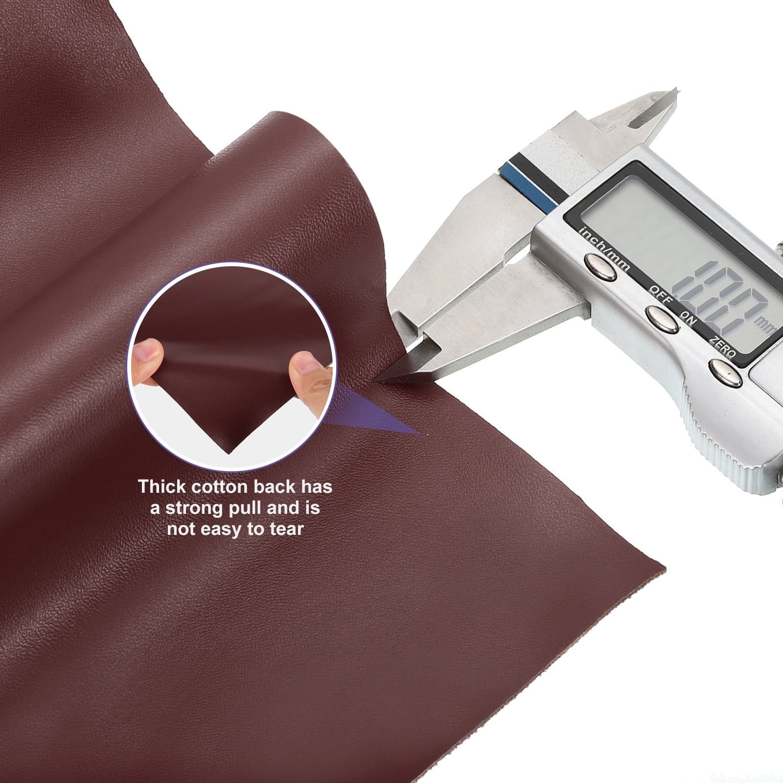Uxcell Faux Leather 1 Yards Length 1mm Thick PU Leather for Sofa Bags DIY Crafts, Dark Brown