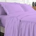 thumbnail image 5 of 4 Piece Long Ruffle Sheet Set, 20" Inch Long Ruffle On Corner Of The Flat Sheet, 18 Inch Deep Pocket, 100% Egyptian Cotton, 800 TC, Queen Size, Solid Lilac, 5 of 9