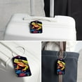 thumbnail image 6 of Frog Square PU Leather Luggage Tags - 2 Pack with Privacy Cover and Stainless Steel Ring - Suitable for Travel, Backpack, Handbag - Suitcase Tags, Travel Tag, 6 of 7