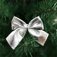 thumbnail image 7 of Tutuviw 12Pcs Mini Bow Ornaments Glitter Silver Bow Tie 1.96" Small Christmas Tree Decrations Bowknot Cute Wedding Party Home Decration Wreath Hanger Garlands Decor Bows, 7 of 7