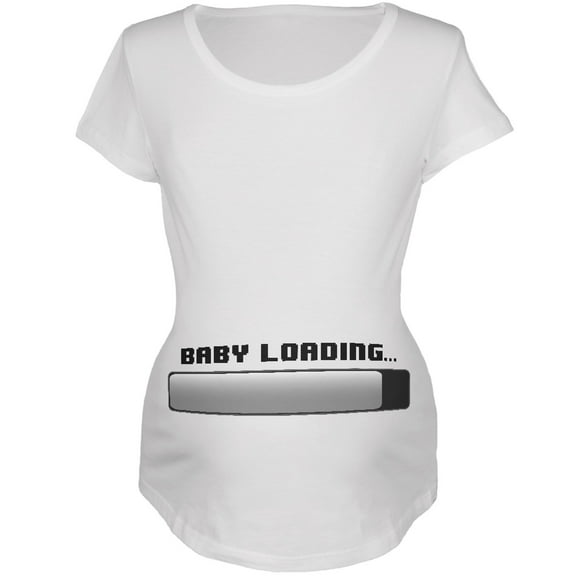 Baby Loading White Maternity Soft T-Shirt - Medium