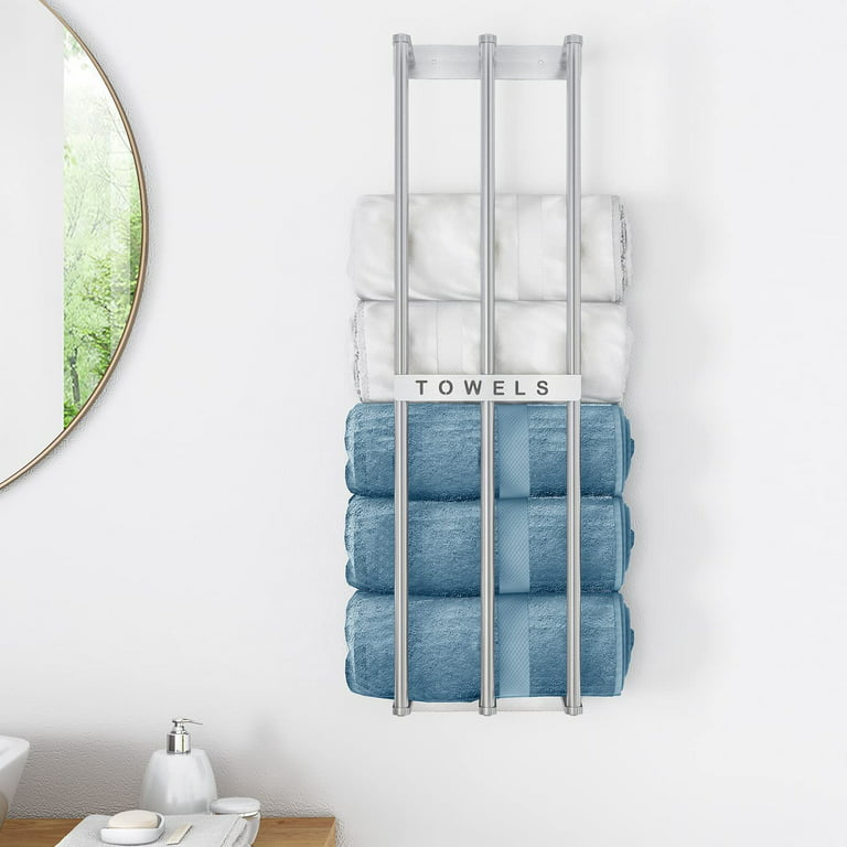 Wall Mounted Towel Rack for Rolled Towels Bathroom Towel Holder