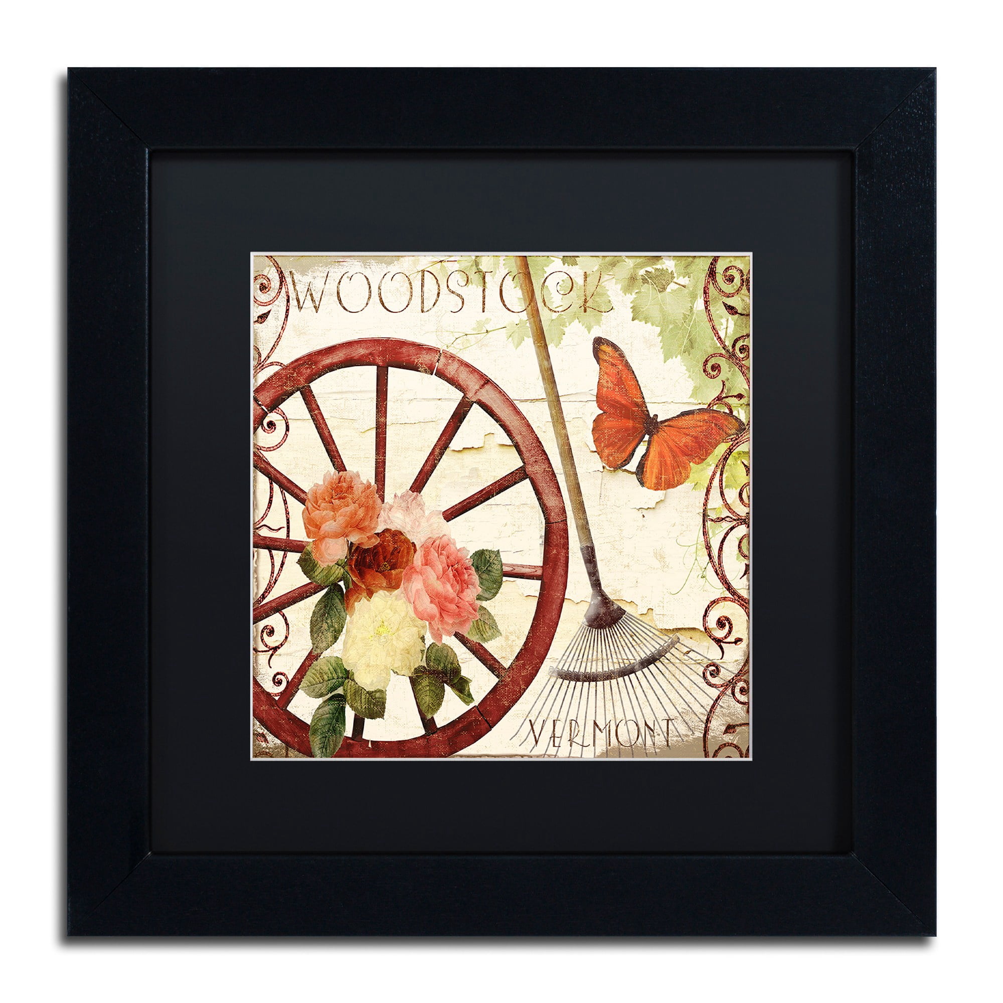 Trademark Fine Art "Vermont Summer I" Canvas Art by Color Bakery Black Matte, Black Frame
