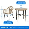 thumbnail image 6 of Dextrus 5 Pieces Outdoor Patio Dining Set,Wicker Patio Table with Umbrella Hole and Chairs Set of 4,Outdoor Rattan Dining Table Set for Patio, Backyard, Balcony, Garden, 6 of 9