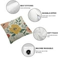 thumbnail image 6 of BANET Pillow Covers Set of 2 for Mustard Yellow Pink Flowers Throw Pillows Outdoor ative Cushion Cases for Couch Bed ations 24x24in, 6 of 7