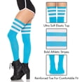 thumbnail image 3 of Calcetines deportivos acanalados Leg Avenue Three Stripes hasta el muslo, 3 of 6