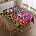 thumbnail image 2 of Colorful and Black Of Leopard Print Rectangle Tablecloth 60"x84",Waterproof Polyester Rectangle Table Cloth, Wipeable Spillproof Polyester Tablecloth for Dining, Camping, Indoor and Outdoor, 2 of 5