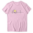 thumbnail image 2 of Pntutb Hauts Courts pour Femmes Liquidation Mode pour Femmes Imprimé Manches Courtes Blouse Ample Drôle Col Rond T-Shirt Hauts, 2 of 3