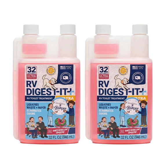 RV Toilet and Black Tank Treatment Unique RV Digest-It Ultra 2 Pack Watermelon