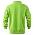thumbnail image 5 of Delconic Mens Casual Fleece Pullover Sweatshirt with Mock Neck Quarter Zip Long Sleeve Relaxed Fit Knit Rib Cuffs Hem Top Green 3XL, 5 of 7