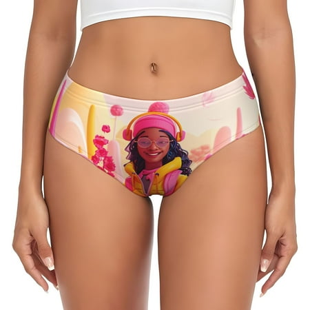 Sikiie Digital Nomad Pink Landscape Women s High Waisted Cotton Underwear Soft Breathable Panties Stretch Briefs Seamless Ladies Panties-Large
