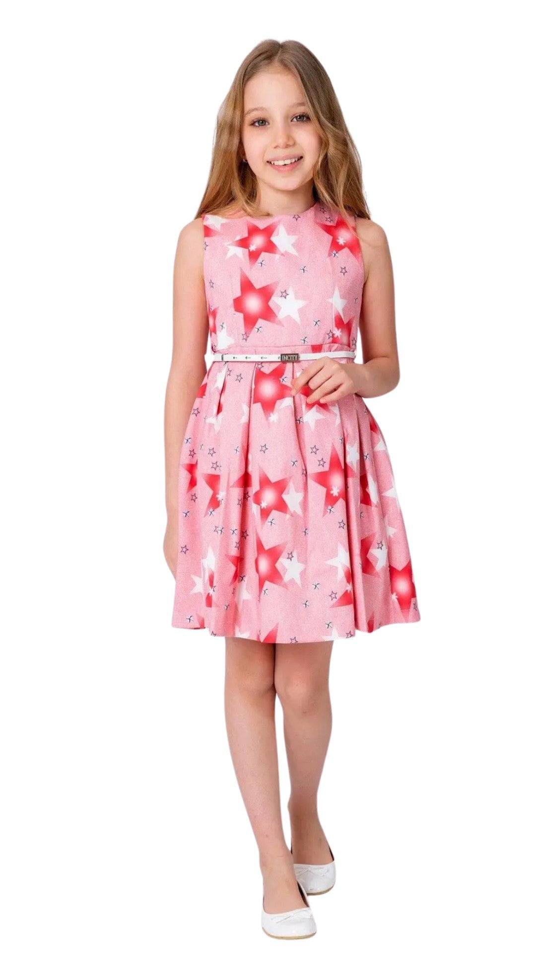 InCity Girls Toddler Tween 1-14 Years Sleeveless Printed Star Dress ...